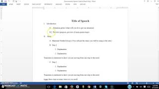 Demonstrative Speech Outline Overview [upl. by Bobbee]