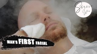 MAN GETS HIS FIRST FACIAL TREATMENT w EXTRACTIONS [upl. by Ellata]