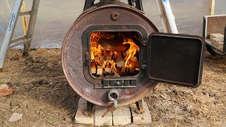 Heating a greenhouse in the WINTER  The Double Barrel Woodstove [upl. by Vail363]