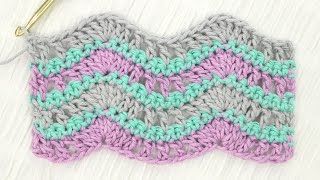 Simple Wave Stitch Crochet Tutorial [upl. by Petey101]