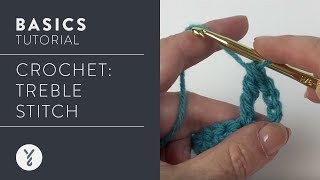 Beginner Crochet How to Treble Stitch [upl. by Mara]