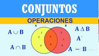 OPERACIONES CON CONJUNTOS  REUNIÓN INTERSECCIÓN DIFERENCIA Y COMPLEMENTO  APRENDO EN CASA [upl. by Solley850]