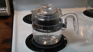 Making Coffee in a Pyrex Flameware Percolator for THE FIRST TIME [upl. by Esilram984]