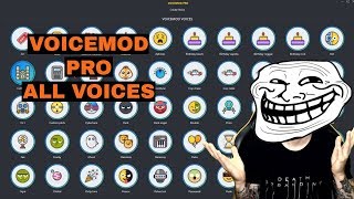 VoiceMod Pro Testing all Voices  September 2019 [upl. by Enniroc]