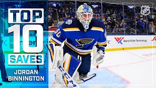 Top 10 Jordan Binnington Saves from 201920  NHL [upl. by Akirat4]