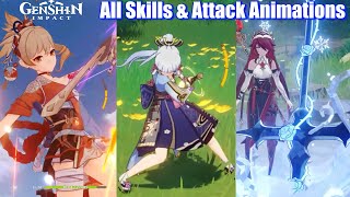 Genshin Impact  All 37 Characters Skills amp Attack Animations Inazuma Updated [upl. by Yeliah]