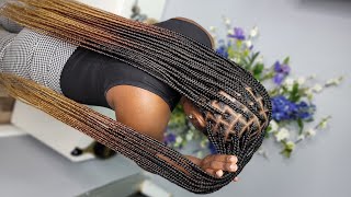 12 million Knotless boxbraids Ombre Medium knotless braids hip length [upl. by Carey]