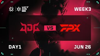 JDG vs FPX  Week 3 Day 1  VCT CN Stage 2 [upl. by Ylera973]