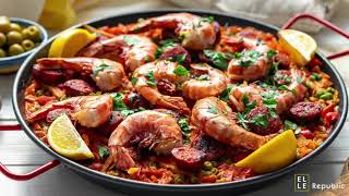 Paella with Prawns and Chorizo Recipe [upl. by Eillo]