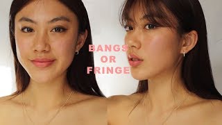 HOW I CUT FRINGE  BANGS  Haley Kim [upl. by Yecak893]