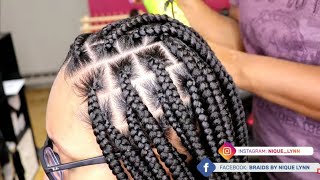 How to do Medium Knotless Box Braids [upl. by Lledyl121]