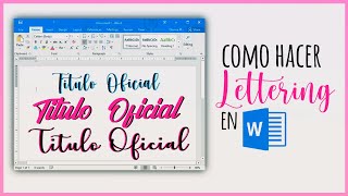 Como hacer Lettering en Word  Consejos  Recomendaciones [upl. by Savage]