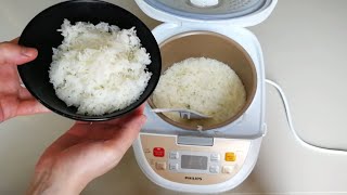 Making Perfect Rice in a Rice Cooker PHILIPS 🍚 [upl. by Ecirad]