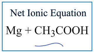 How to Write the Net Ionic Equation for Mg  CH3COOH  CH3COO2Mg  H2 [upl. by Nnylecoj]