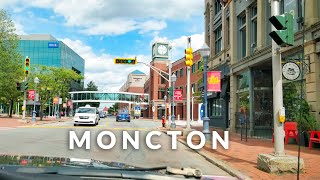 Moncton Downtown Drive 4K  New Brunswick Canada [upl. by Reywas859]