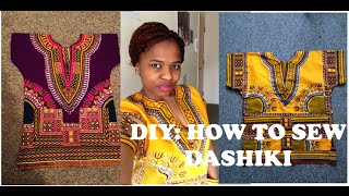 ✂️ DIY HOW TO MAKE A DASHIKI TOP WITH POCKETSANKARA IN 4 MINS [upl. by Nytsua]