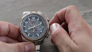 How to SET the time on Citizen EcoDrive Calibre H820 SETTING instructions H820S087228 [upl. by Uwkuhceki]