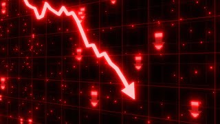 Stock Market Crash of Red Arrow Graph Going Down Into Recession 4K 60fps Wallpaper Background [upl. by Sekoorb591]