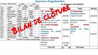 Exercice dapplication 3 le bilan de cloture [upl. by Nogem]