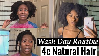 Easy Wash Day Routine for 4c NATURAL HAIR start to finish [upl. by Rosenquist99]