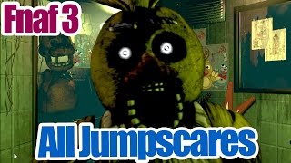 All Five Nights at Freddys 3 ingame jumpscares Phantom Mangle included [upl. by Nahsez407]