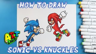 How to Draw SONIC VS KNUCKLES [upl. by Benildas]