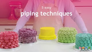 5 Easy Piping Techniques for Cake Decorating From FunCakes [upl. by Fusuy]