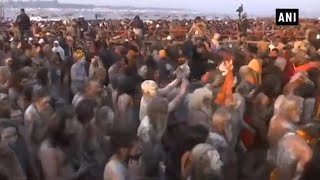 Flowers foreigners and sadhus mark the beginning of Kumbh Mela [upl. by Mulac]