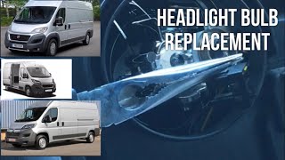 How to Replace a Headlight Bulb Fiat Ducato Peugeot Boxer Citroen Relay vans [upl. by Alduino246]