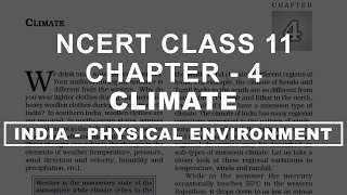 Climate  Chapter 4 Geography NCERT class 11 [upl. by Giarc]