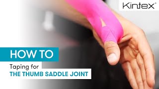 HOW TO  Kinesiology taping the thumb saddle joint [upl. by Otinauj]