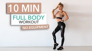 10 MIN FULL BODY WORKOUT  No Equipment  Pamela Reif [upl. by Musette]