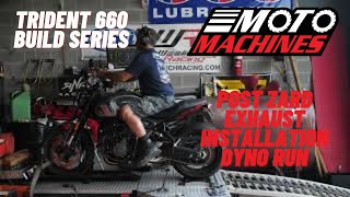 Triumph Trident 660 Zard Exhaust Dyno Pretune  Moto Machines [upl. by Barb]