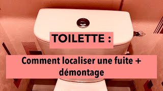 Toilette  Comment localiser une fuite  démontage [upl. by Kirschner]