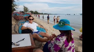 Massages on the beach Sihanoukville Cambodia [upl. by Annaerdna]