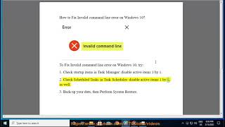 Fix Invalid command line error on Windows 10 [upl. by Adnilec710]