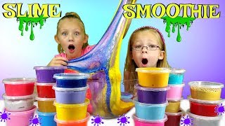 Mixing ALL MY SLIMES Giant DIY Slime Smoothie [upl. by Alamat]