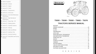 New Holland T5030T5040T5050T5060T5070 Workshop Manual [upl. by Kingsbury274]