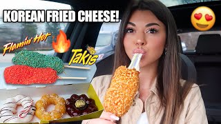 KOREAN FRIED CHEESE MUKBANG  Mochinut [upl. by Allana595]