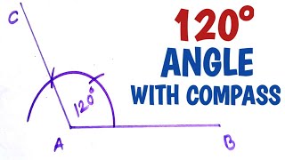 How to construct 120 degree angle with compass [upl. by Fong]