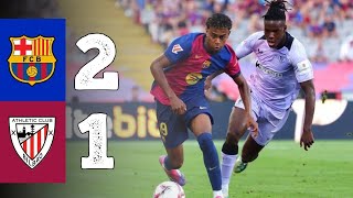 FC BARCELONA 2 vs 1 ATHLETIC CLUB Highlights  LALIGA 202425 [upl. by Middlesworth]