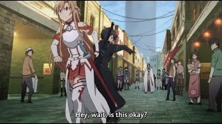 Sword Art Online  Kirito gets dragged by Asuna HD [upl. by Eleik467]