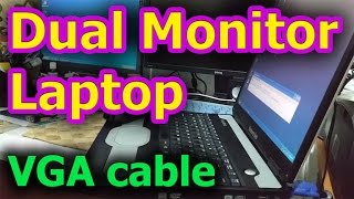 How to connect Laptop to Monitor VGA cable Dual Monitor [upl. by Corell993]