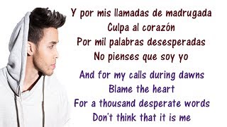 Prince Royce  Culpa Al Corazón Lyrics English and Spanish  Translation amp Meaning  Blame the heart [upl. by Gresham378]