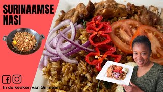 Mijn recept voor Echte Surinaamse Nasi  Surinamese Fried Rice In de keuken van Sirmean [upl. by Emilee]