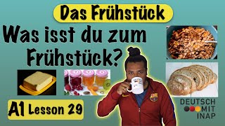 A1 German lesson 29  Essen und Trinken  das Frühstück  Breakfast  Vocabulary [upl. by Damal706]