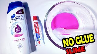 No GLUE  2018 How to make Shampoo and Toothpaste Slime [upl. by Adialeda]