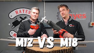 Milwaukee M12 Hackzall VS M18 SAWZALL [upl. by Salkin392]