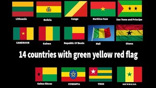 14 Countries With Green Yellow Red Flags PanAfrican colors [upl. by Kuster]