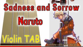 Sadness and Sorrow  Naruto OST  Violin  Play Along Tab Tutorial [upl. by Camile]